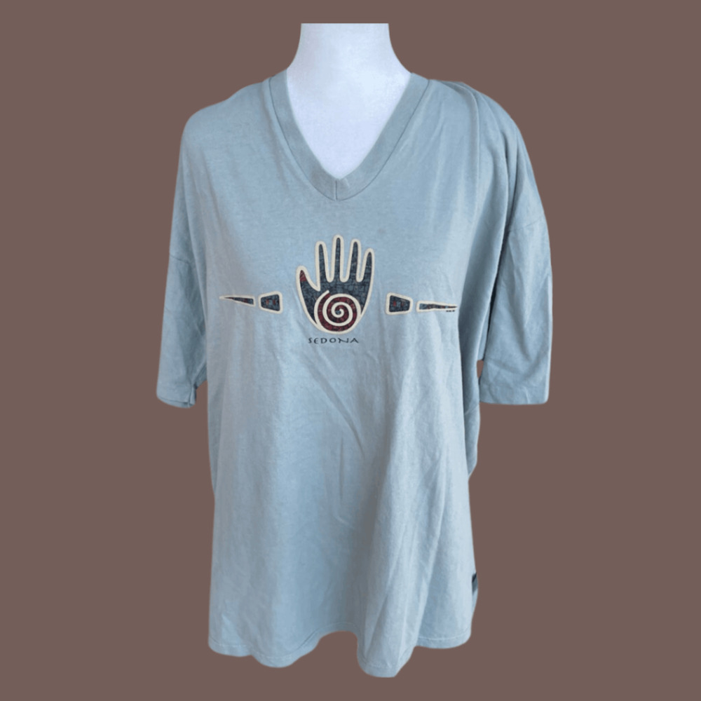 Granite Knitwear Sedona T-Shirt | Sage Green Cotton | Size XL | Vintage